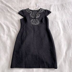 Chetta B Sunhee Black Beaded Dress Size 4 NWT